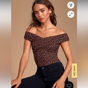 NWT Lulus Blissful Blooms Bodysuit